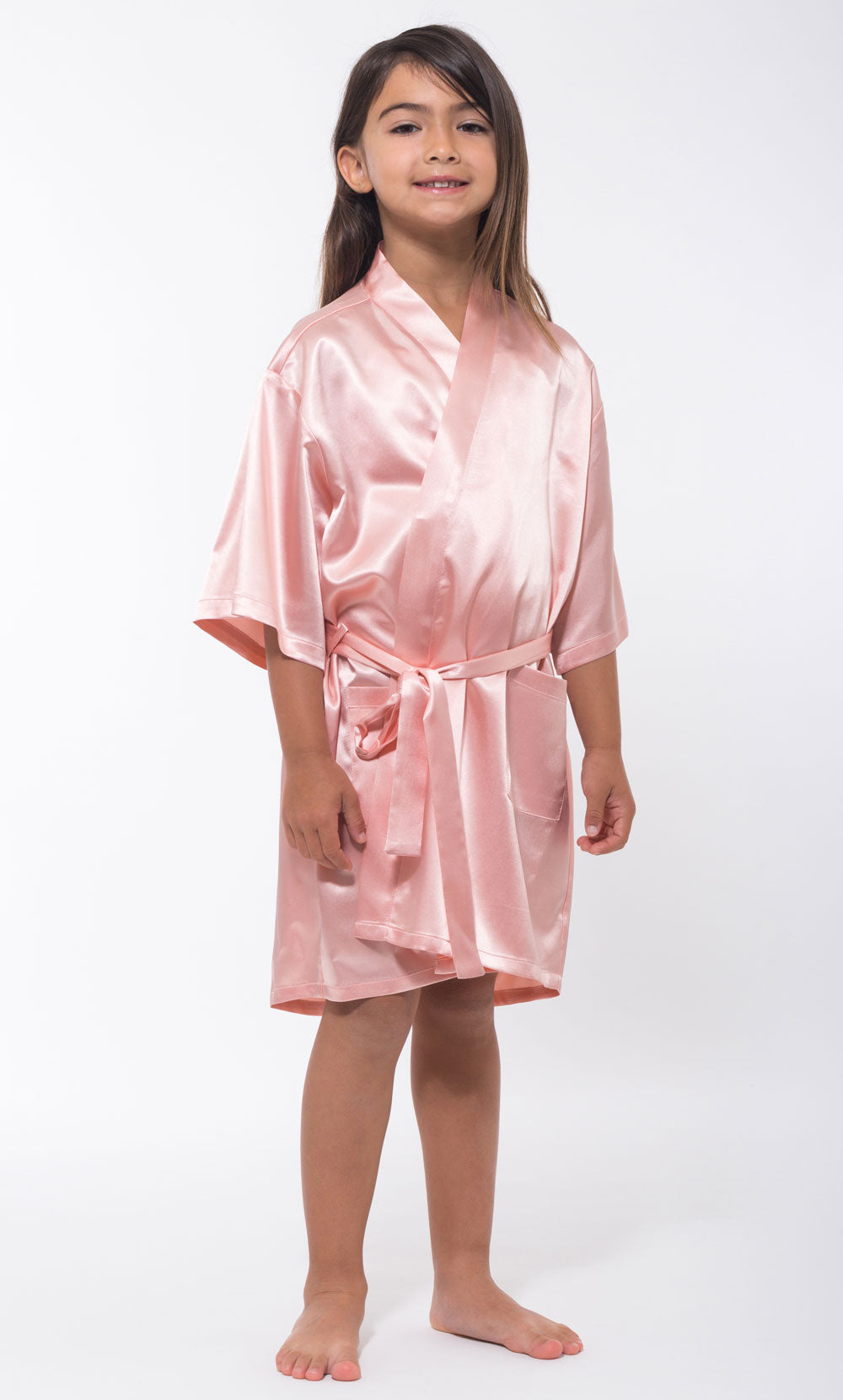 Pink Satin Kimono Kid's Robe – RobeMart