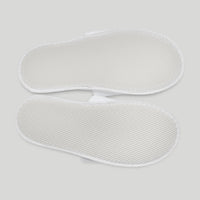 White Closed Toe Adult Velour Slippers  - Single pack